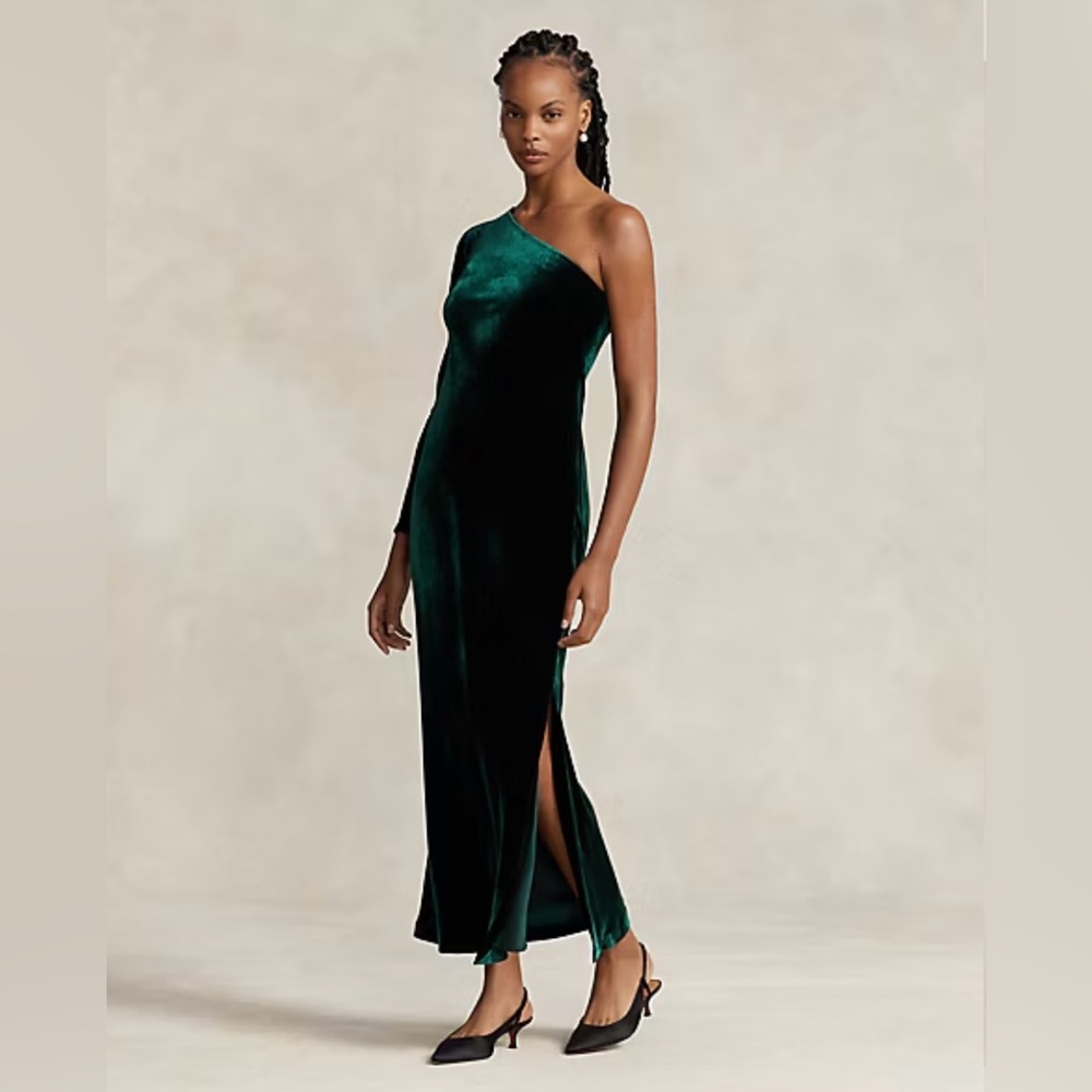 Polo Ralph Lauren Emerald One-Shoulder Dress
